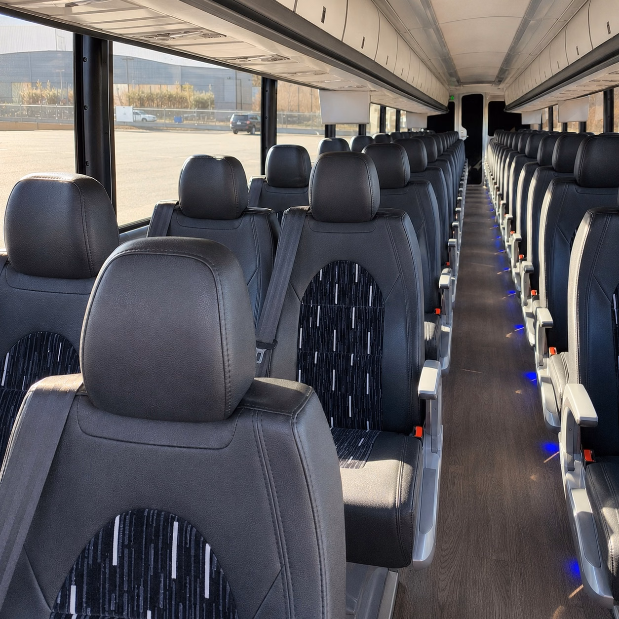 westland charter bus rental interior